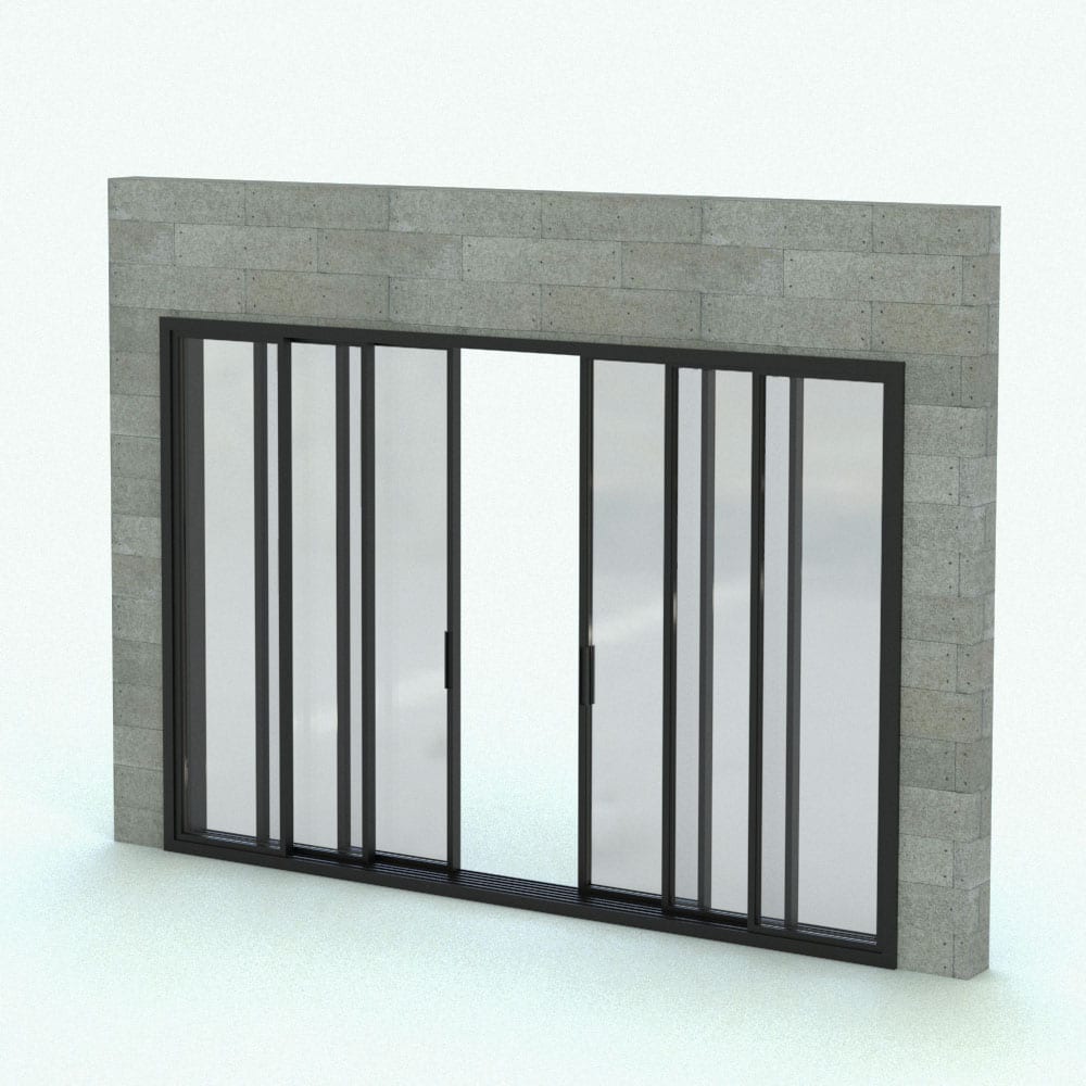 Quad Sliding Door Revit Family SLDOXXXXOBiPart BB3D