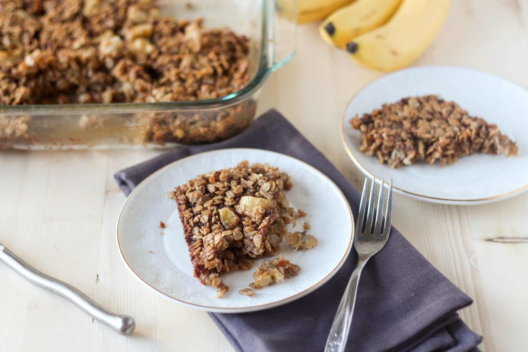 Bananas Foster Baked Oatmeal Recipe by Blackberry Babe