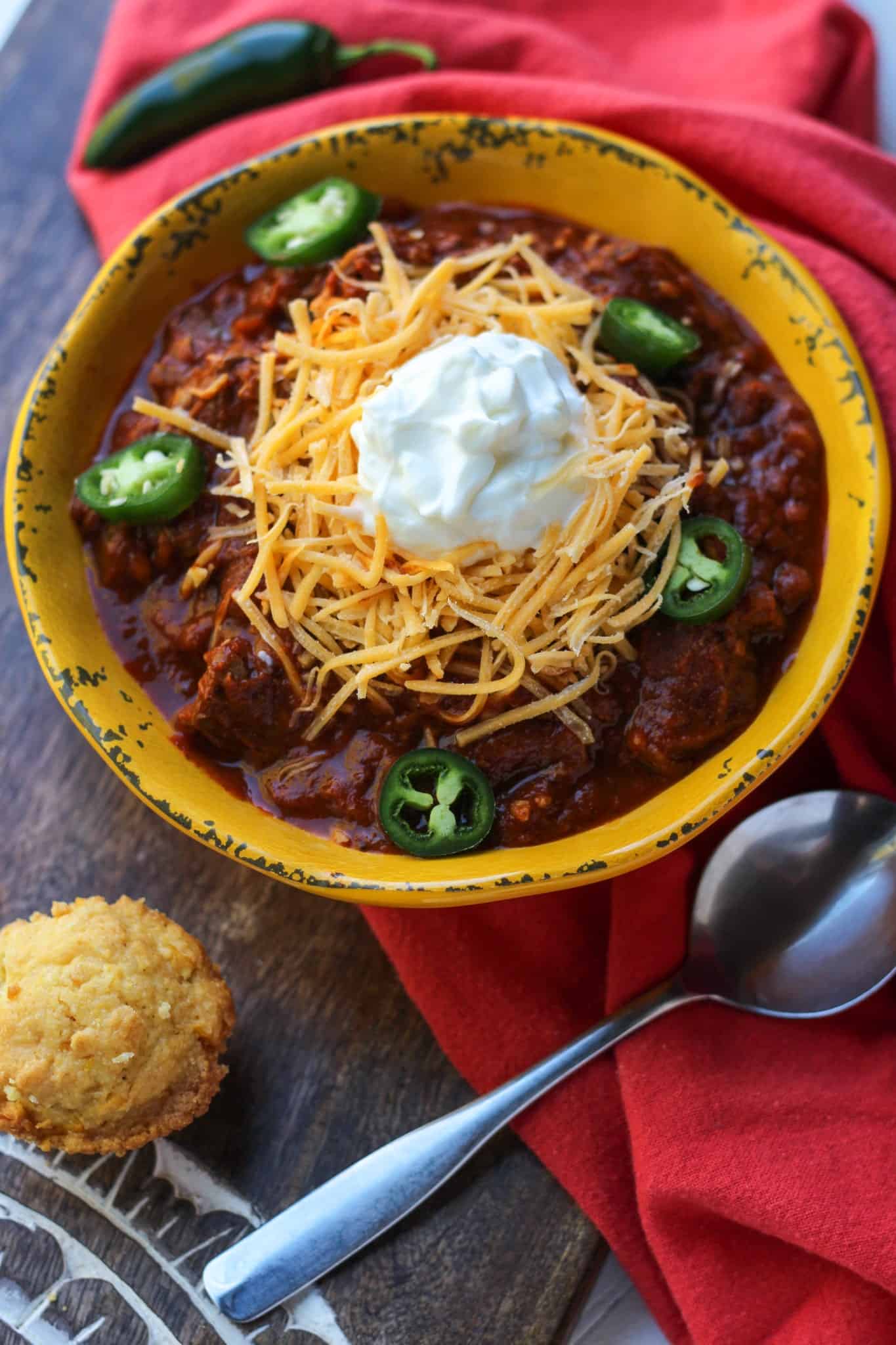 Hearty Sirloin Steak Chili (Stove Top, Slow Cooker) Spicy Chili