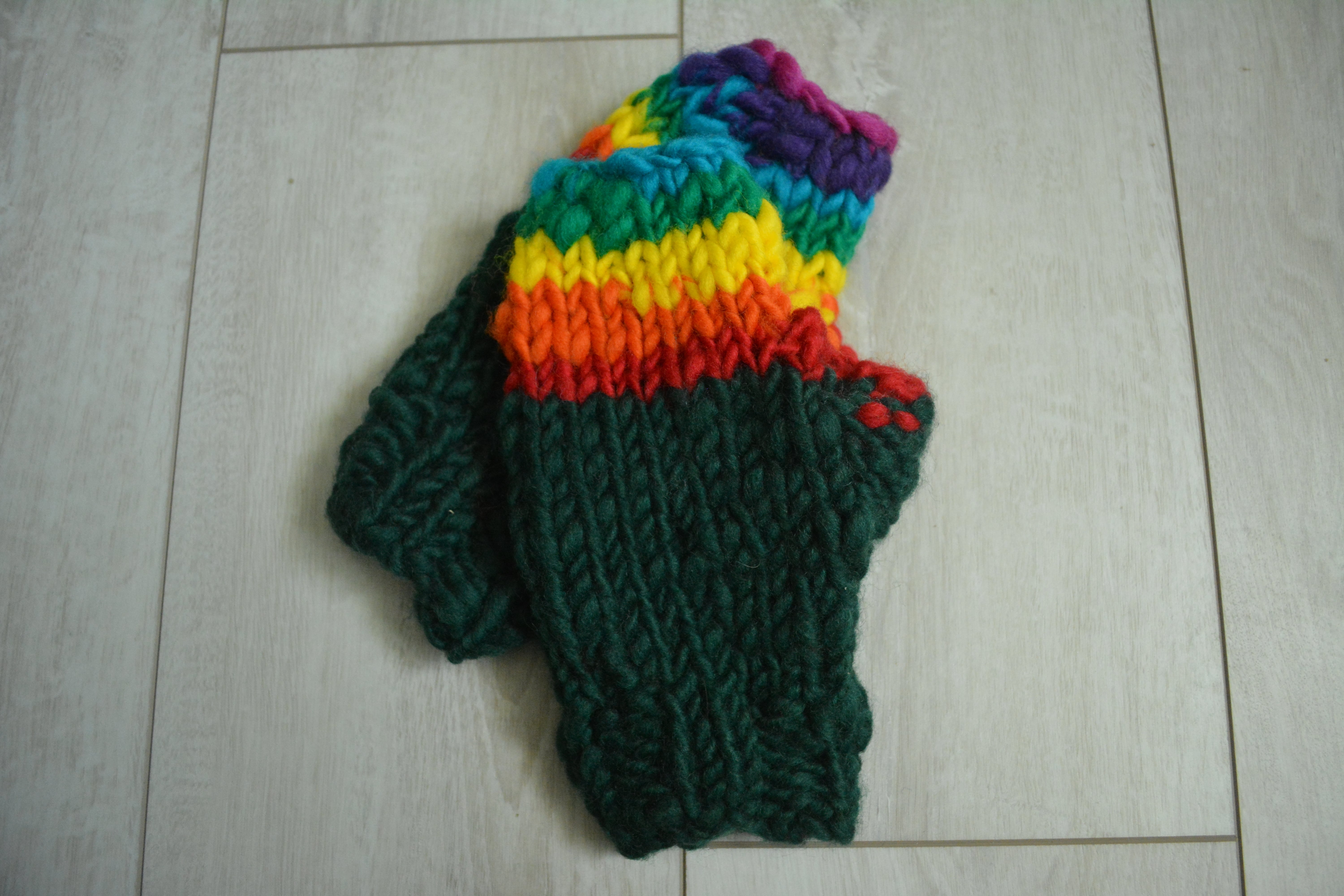 Rainbow Fingerless Gloves Blackberry Patch Creative