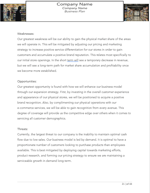 Convenience Store Business Plan Template Sample Pages Black Box