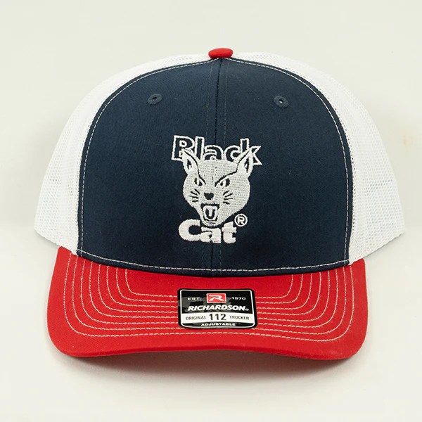 Black Cat® Logo RWB Richardson 112 Hat Black Cat® Threads