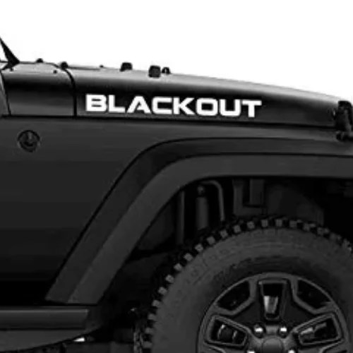 Jeep Wrangler Custom BLACKOUT Hood Decals BlackDogMods
