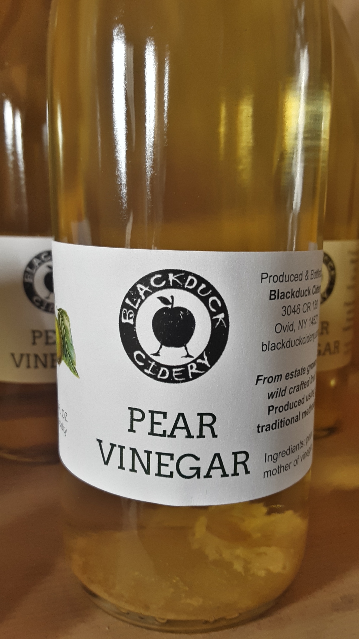 Pear Vinegar Raw 375ml Bottle Blackduck Cidery