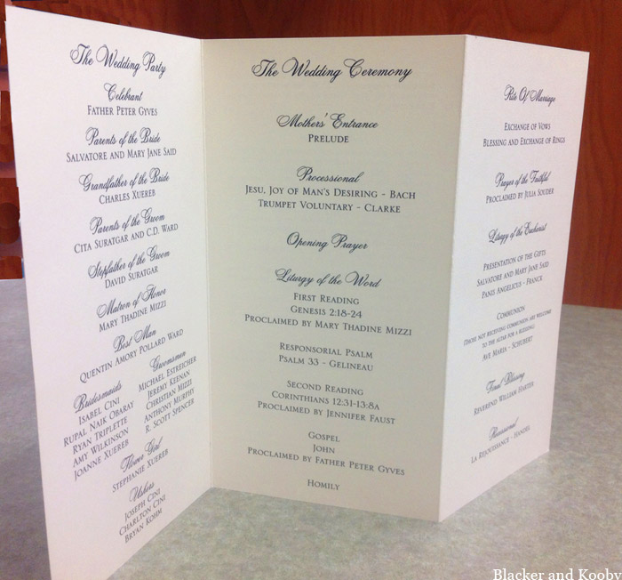 Cheap Wedding Programs and Place Cards Blacker & Kooby by Vanessa