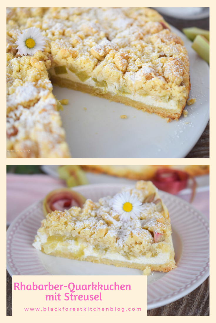 RhabarberQuarkkuchen mit Streuseln Blackforestkitchenblog