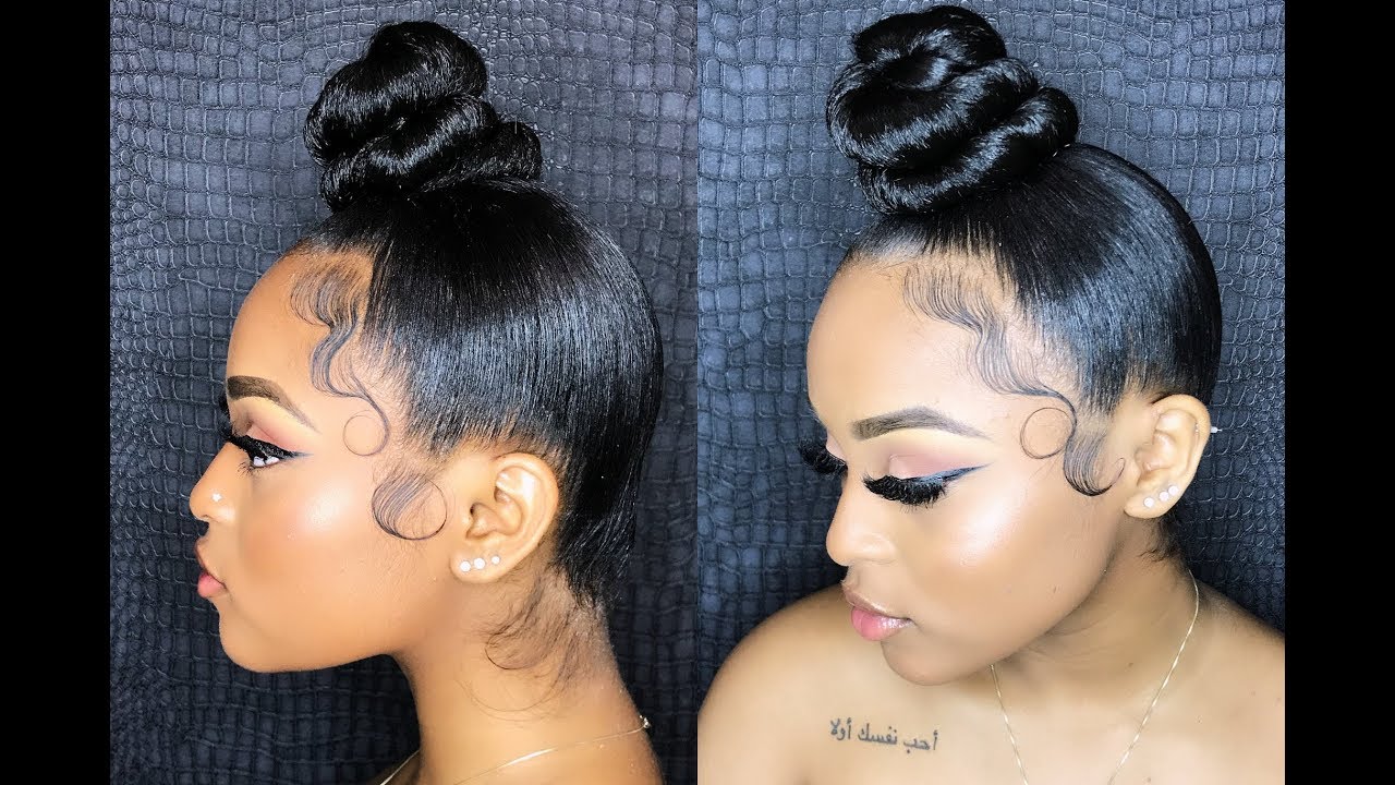 Super High NinjaBun + Slayed Edges [Video] Black Hair Information