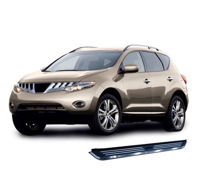 Black Horse Pinnacle Running Boards Black & Silver Aluminum Fit 2009