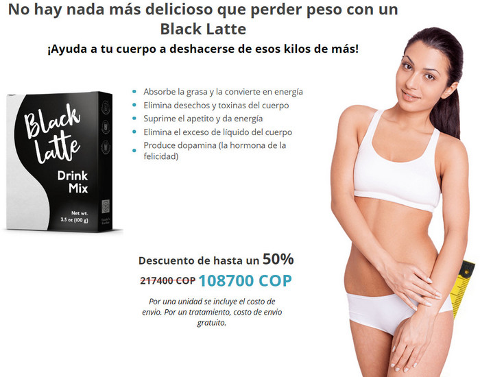 Black Latte instrucciones de uso, componentes, ingredientes