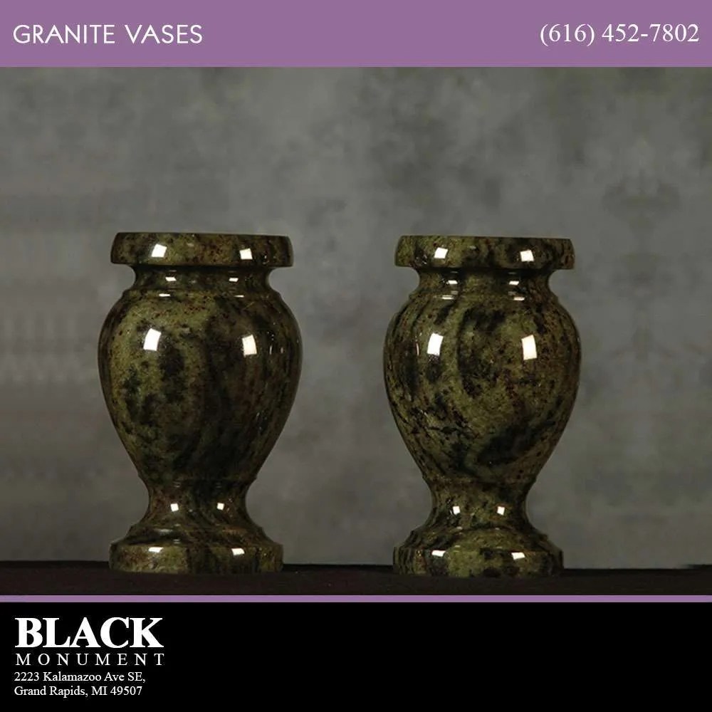 Green Granite Vase Black Monument