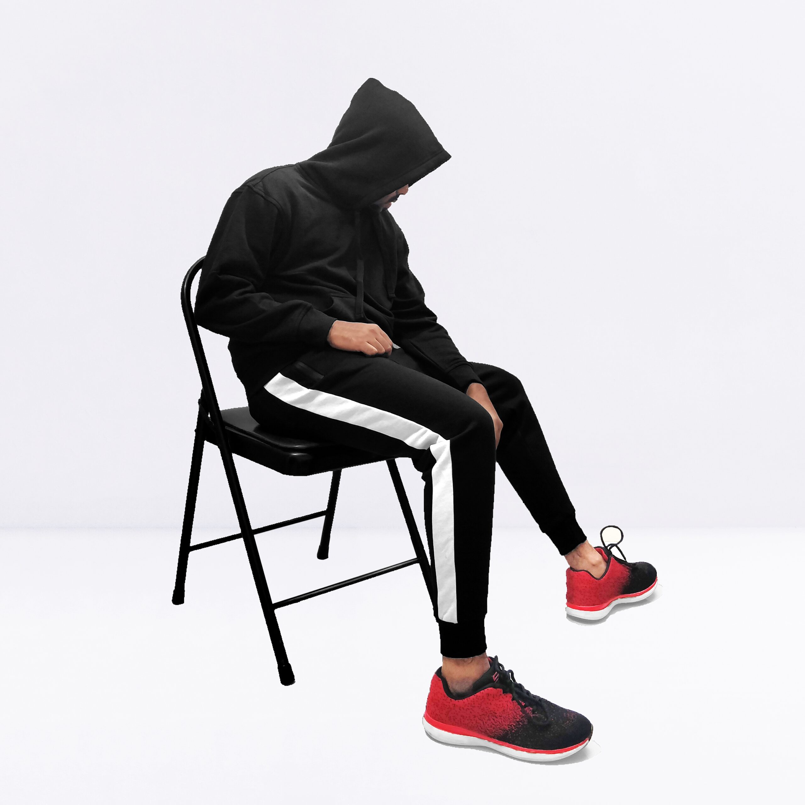 Black/White Side Stripe Joggers BlackNavy