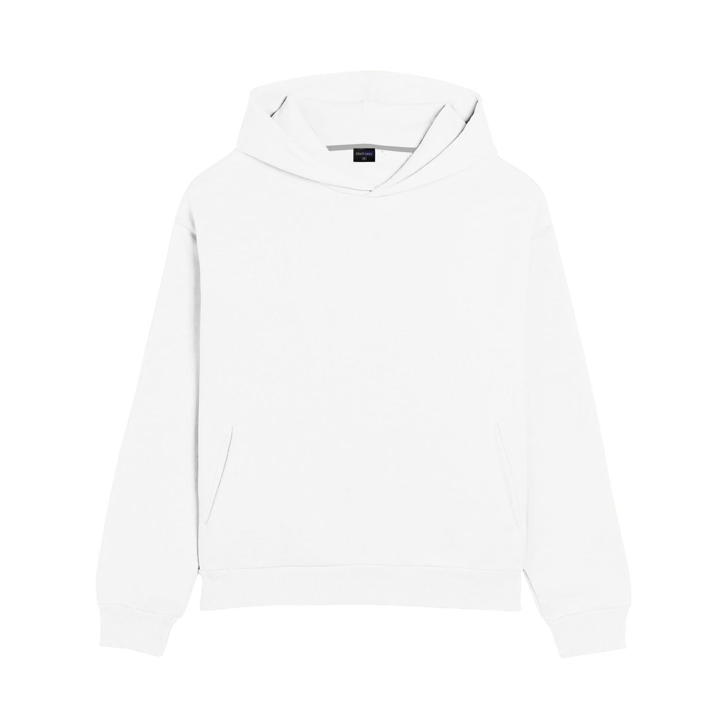 White Oversized Hoodie BlackNavy