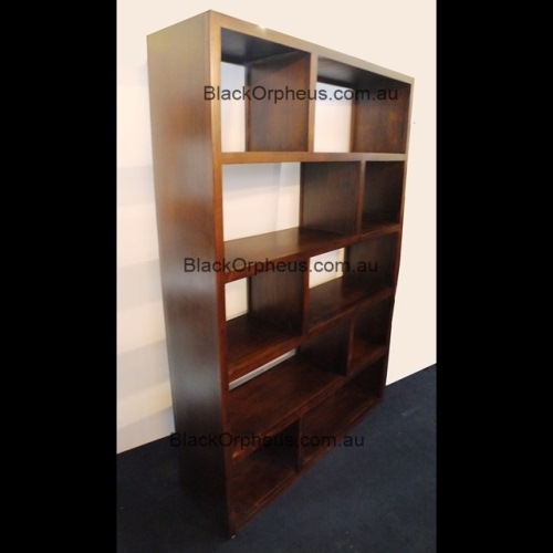 Cube Timber Bookcase W120cm Black Orpheus Emporium