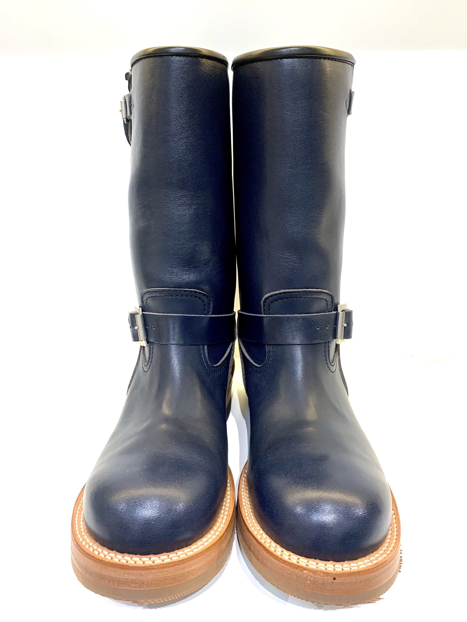 Addict ClothesBoots01RD Steerhide Engineer BootBlue Black Riot HK