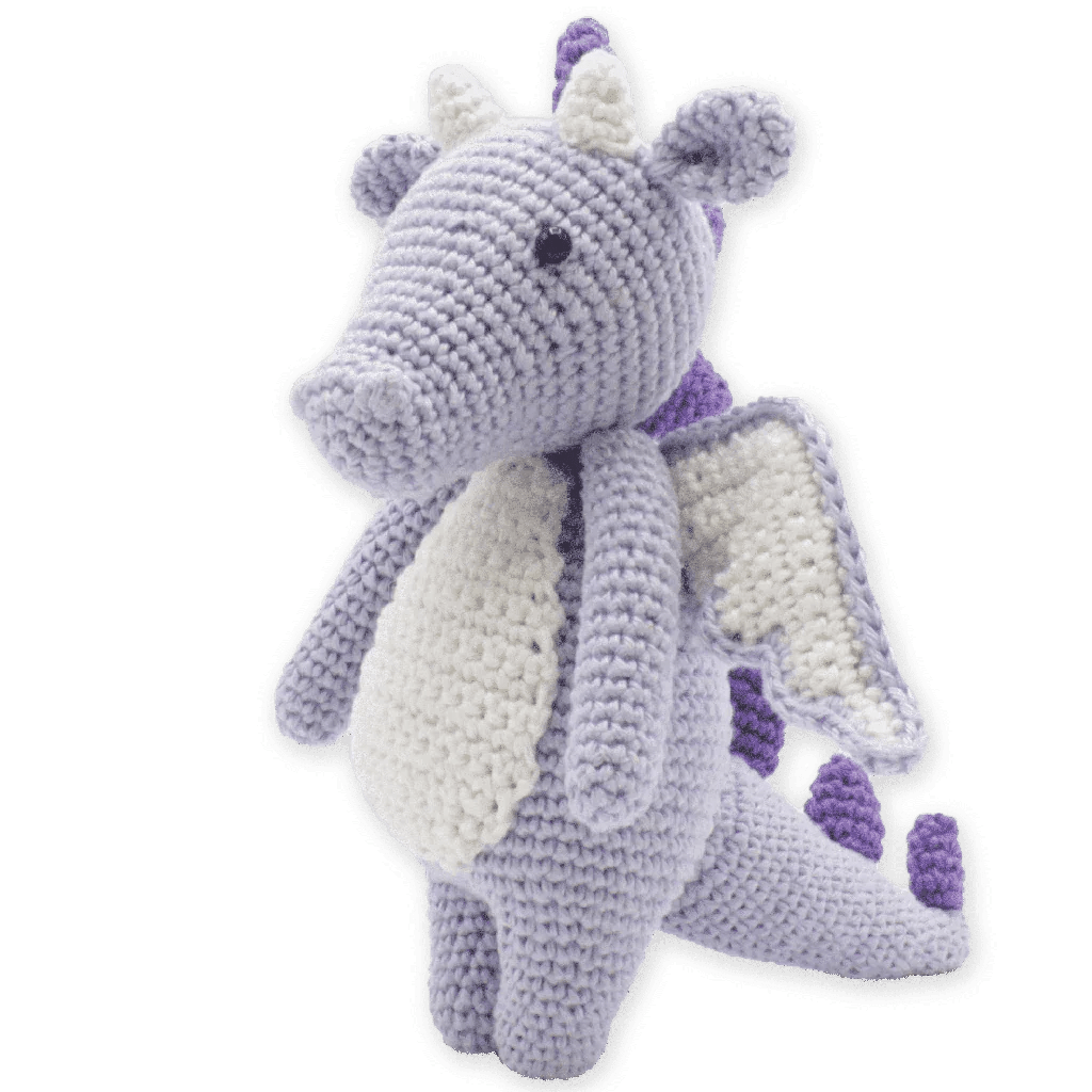 Dragon Syl Crochet Amigurumi Kit Black Squirrel Yarns