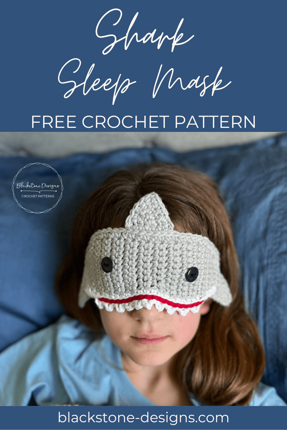 How to Crochet a Shark Sleep Mask Free Pattern Blackstone Designs