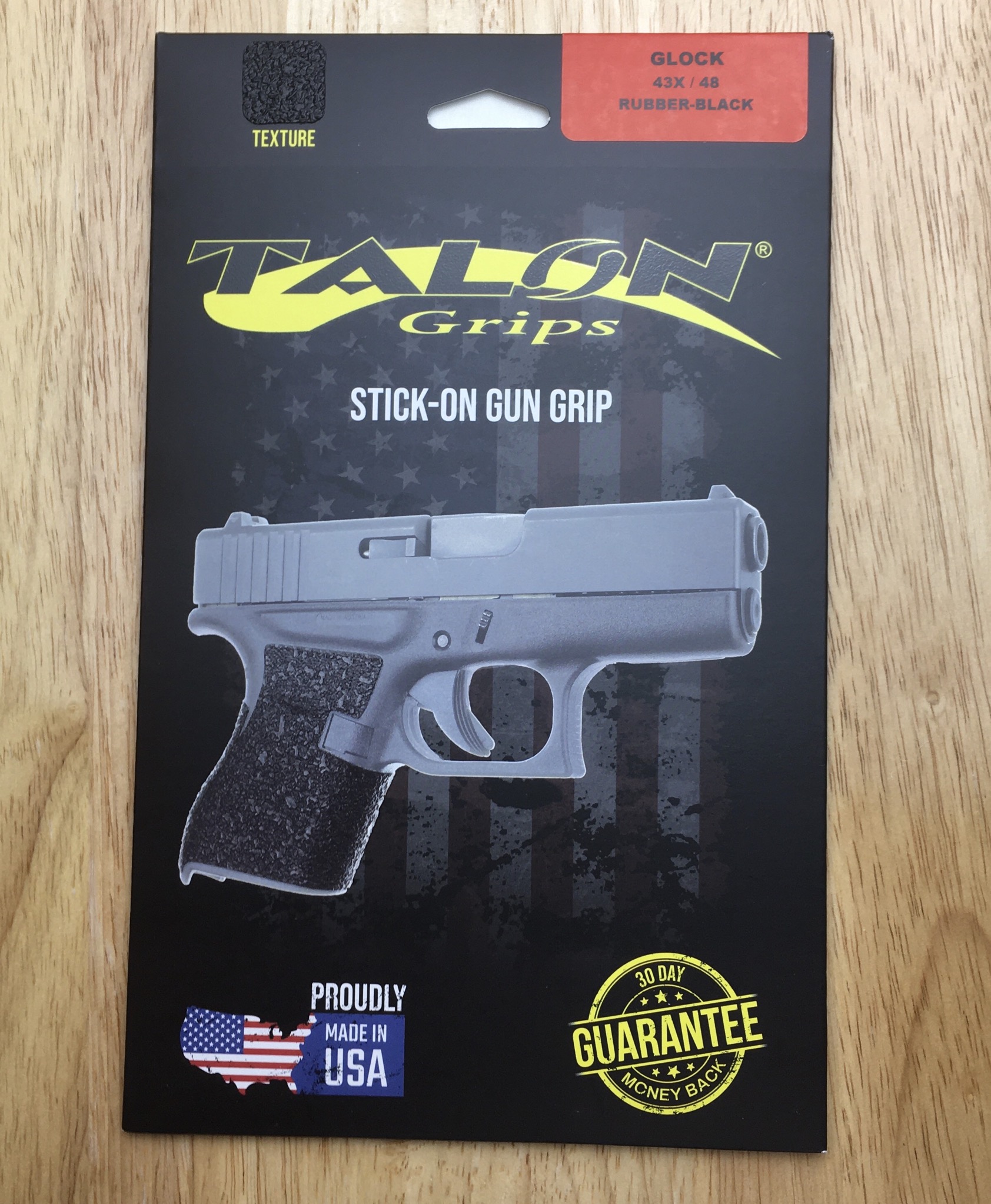 TALON Grips Inc Rubber Grip Black Adhesive Grip Fits Glock 48 and 43X