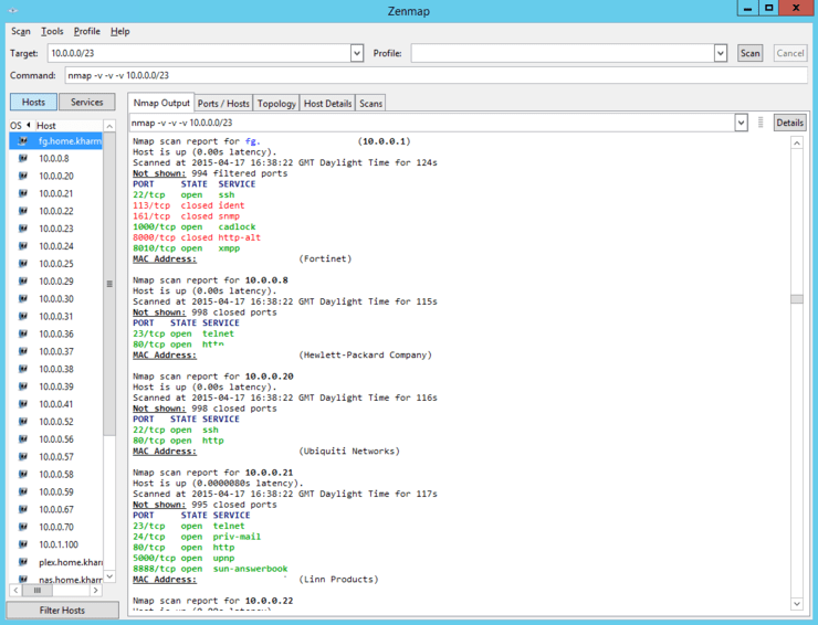 Scanning for network vulnerabilities using nmap Blah, Cloud