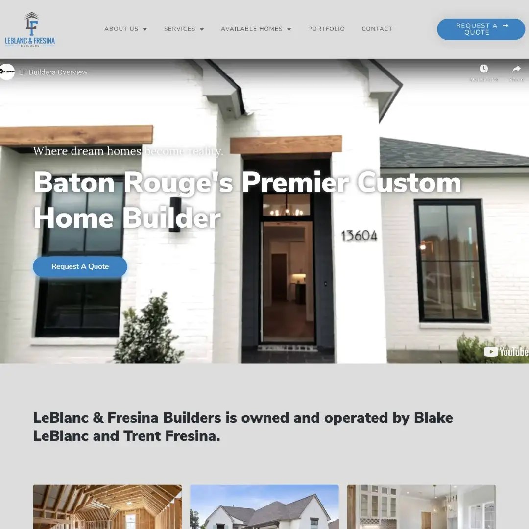 Leblanc & Fresina Custom Homebuilders site Project BlakSheep Creative
