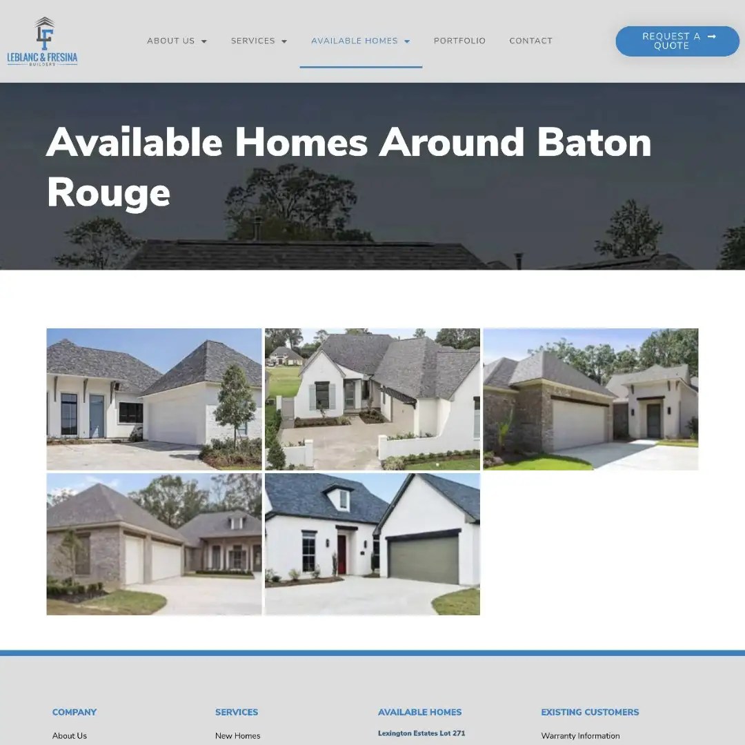 Leblanc & Fresina Custom Homebuilders site Project BlakSheep Creative