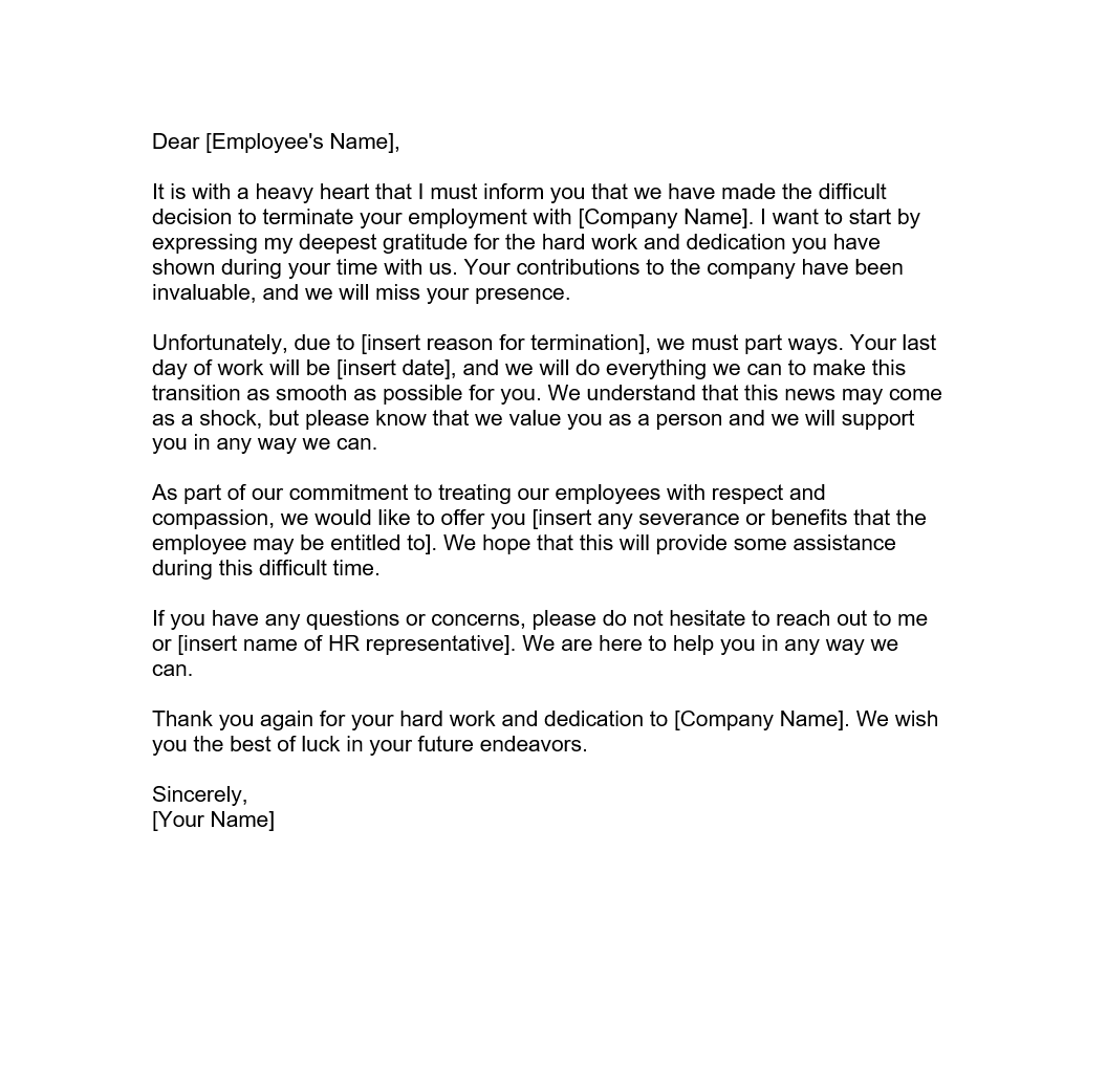 Soft Termination Letter Forms Docs 2023