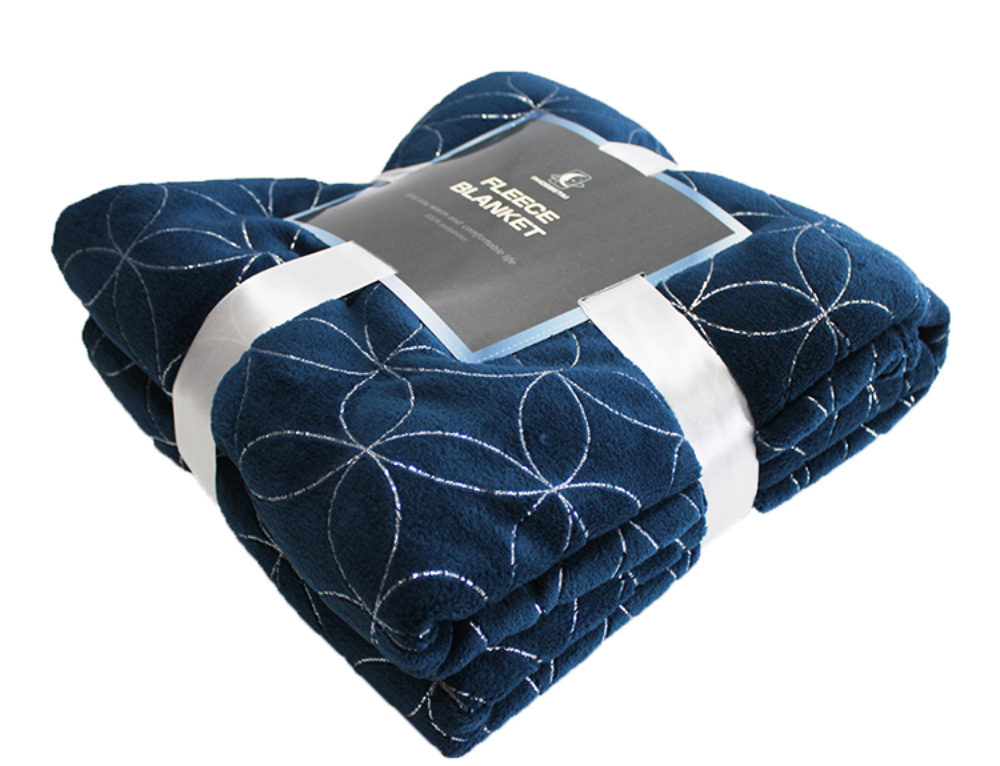 Coral fleece blanket with gold stamping Premium Fleece Blanket Supplier