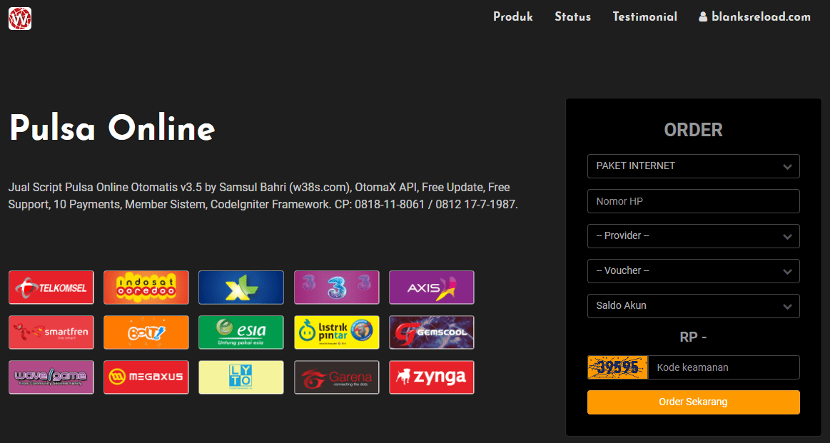 Script Isi Pulsa Online Otomatis Bedah Sekolah