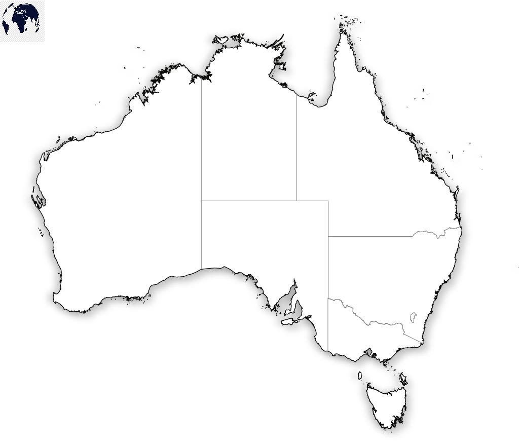 Printable Blank Australia Map with Outline, Transparent Map