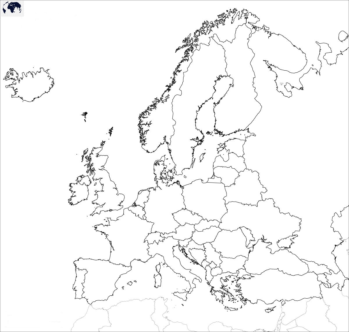 Map Of Europe Printable - Blank World Map