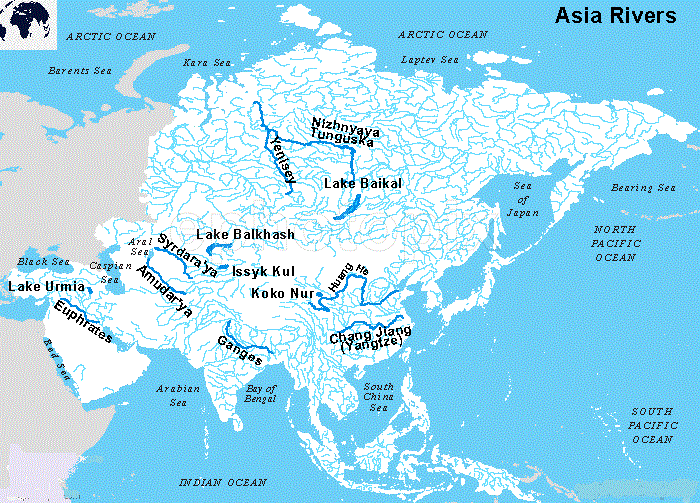 Blank Asia Map River Blank Map of Asia with Rivers Blank World Map