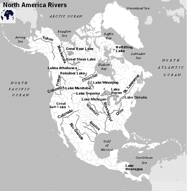 Rivers In North America Map Map