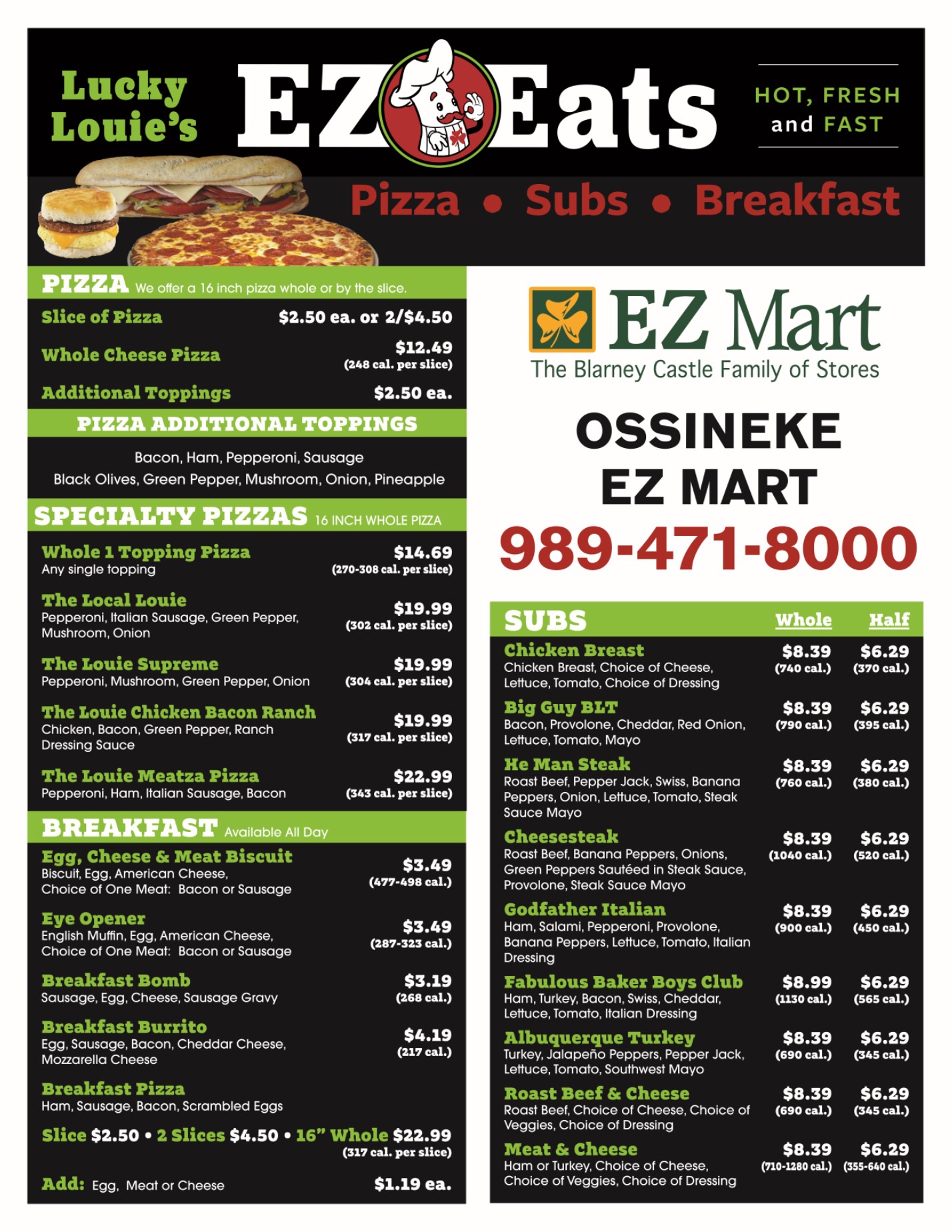 Lucky Louie's Pizza Blarney Castle Oil