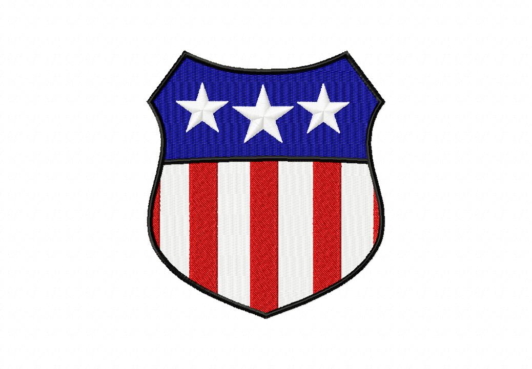 USA Shield Machine Embroidery Design Blasto Stitch
