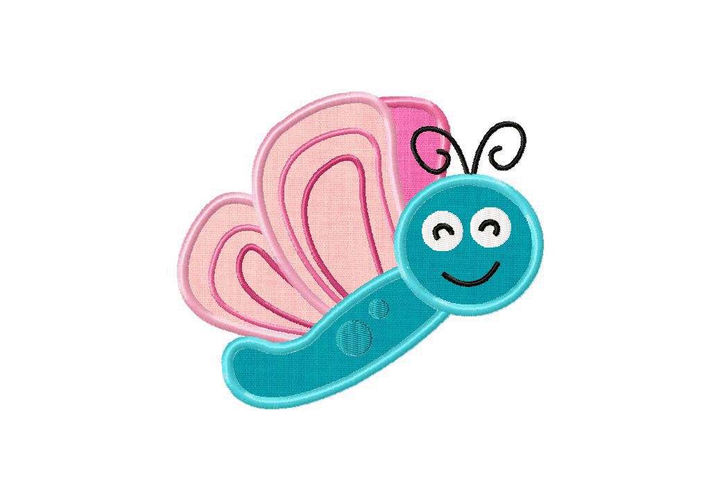 Little Bug Butterfly Machine Embroidery Design Includes Both