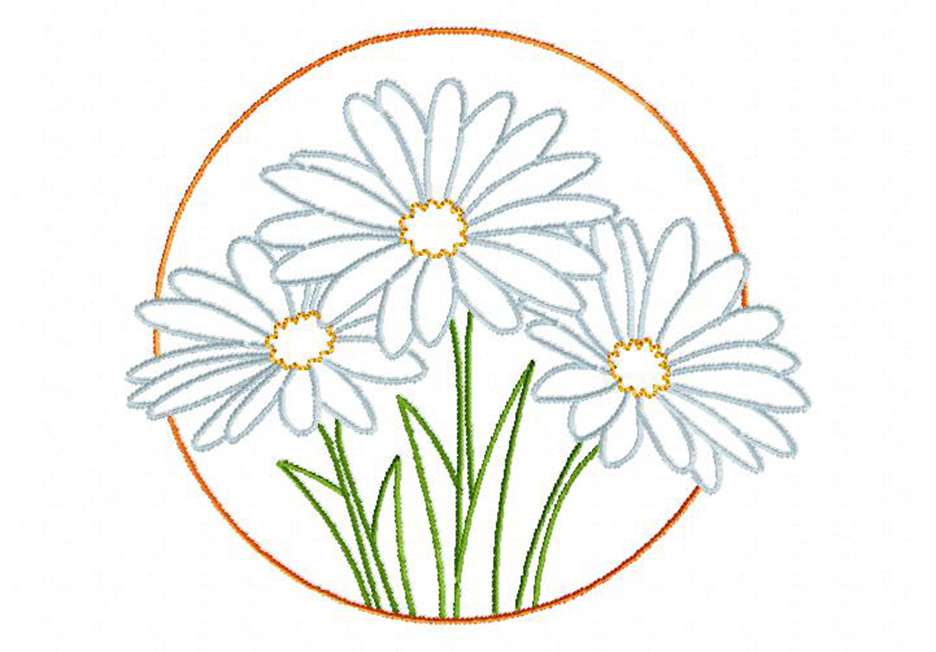 Daisy Circle Machine Embroidery Design Blasto Stitch