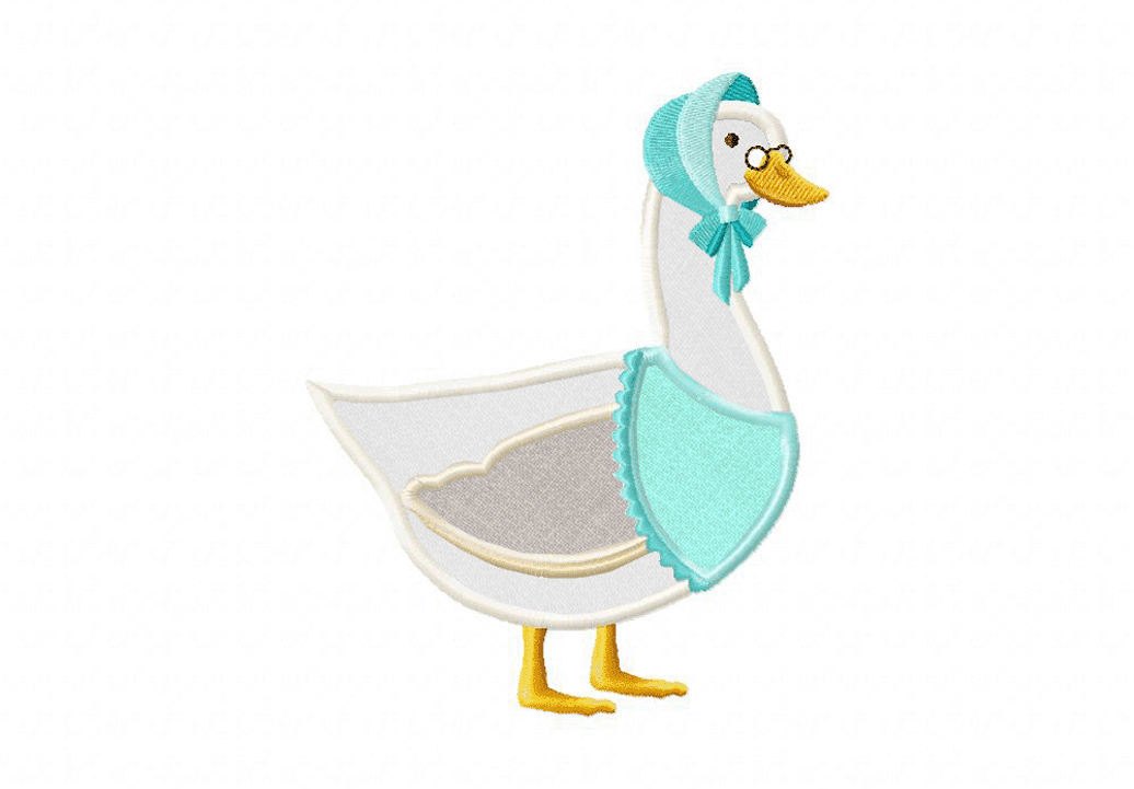 Granny Goose Includes Both Applique and Stitched Blasto Stitch