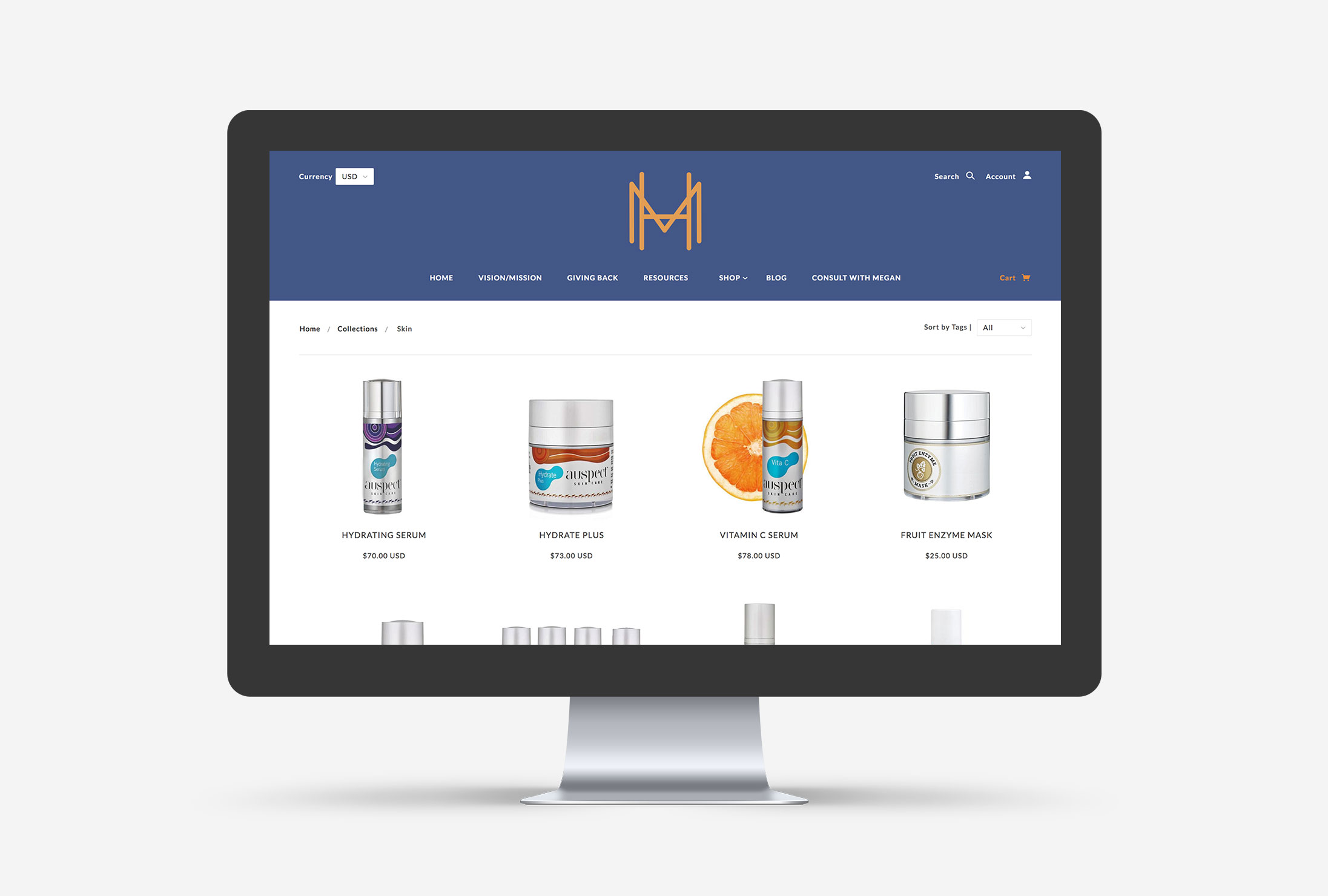 New Work MH Aesthetics Shopify Web Design Cleveland Web