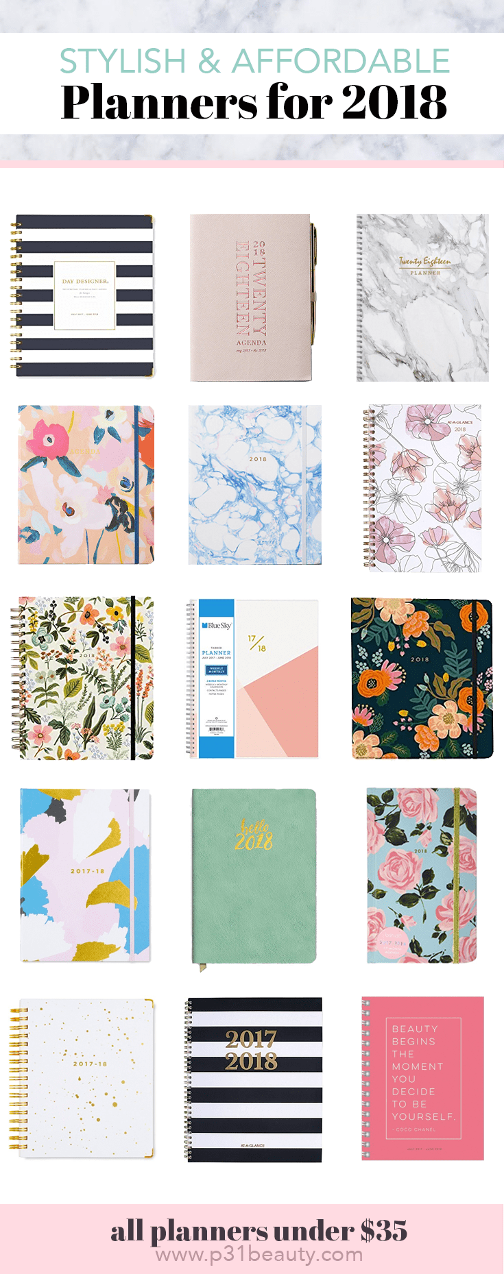 Stylish and Affordable Planners for 2018 Under 35