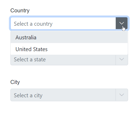Cascading in Blazor ComboBox Component Syncfusion