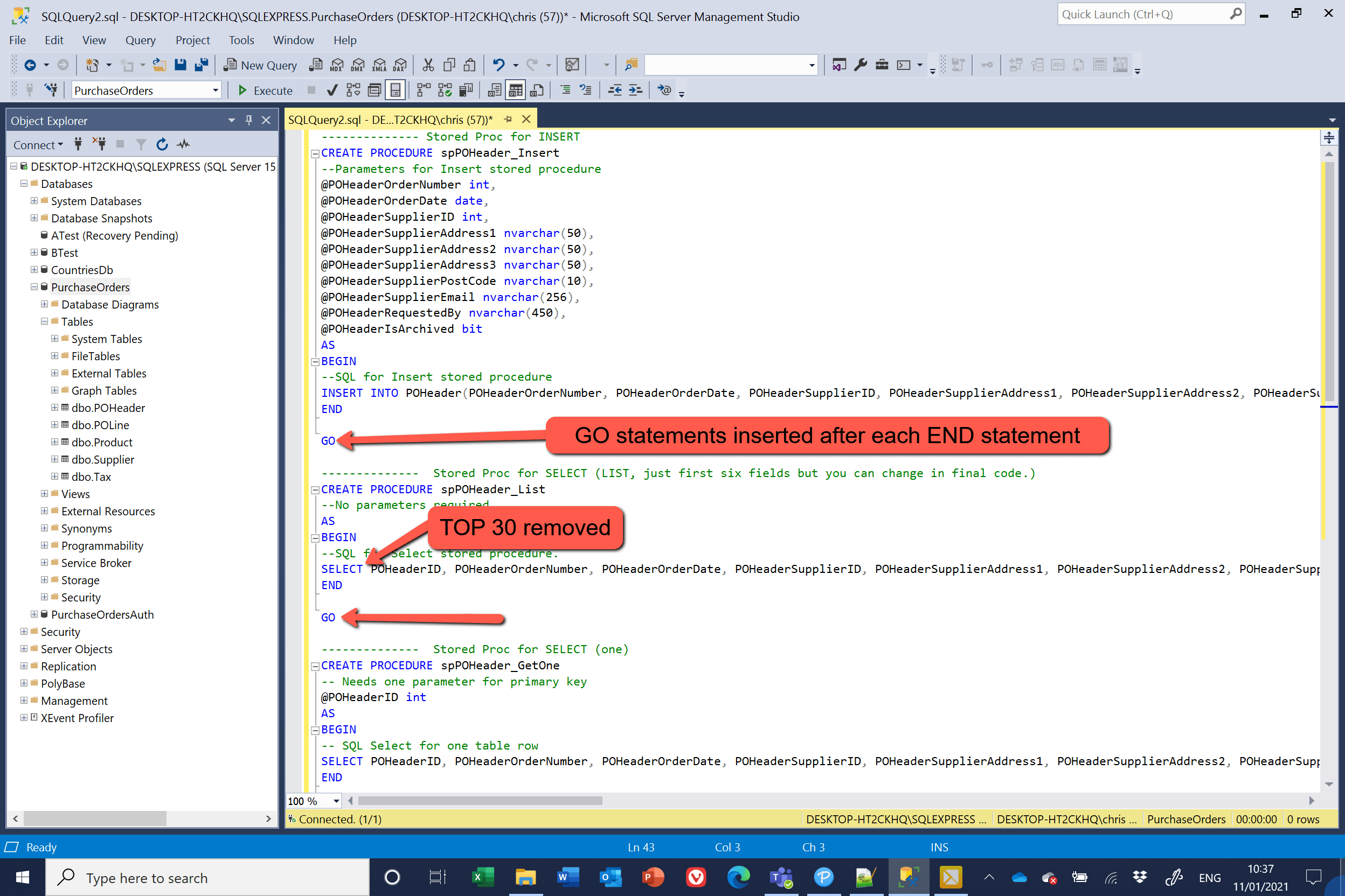 Dapper Code Generator Purchase Orders