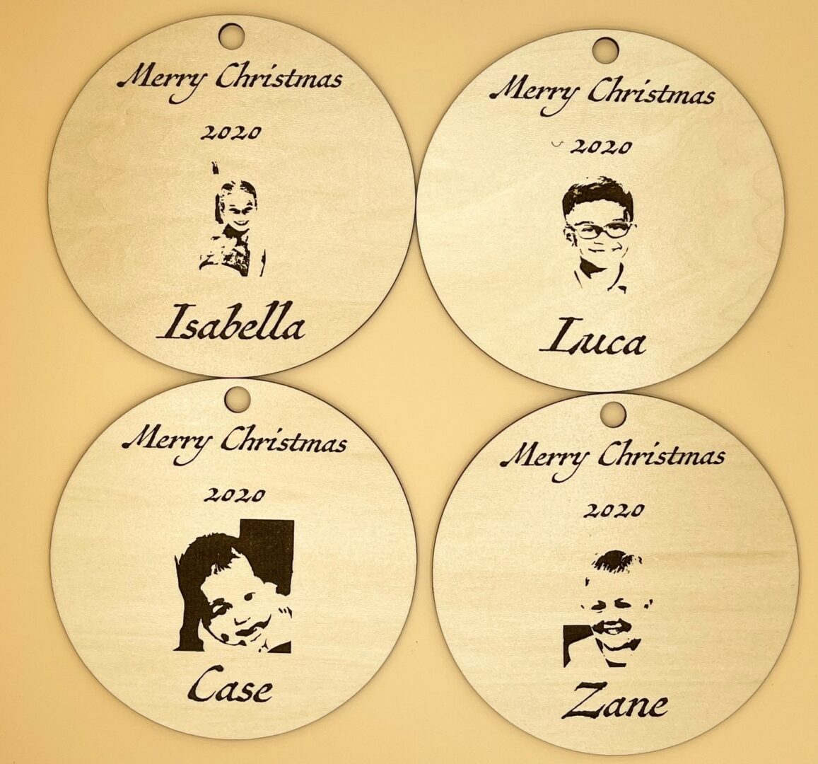 New Wood Engraved Ornaments BL Custom Designs