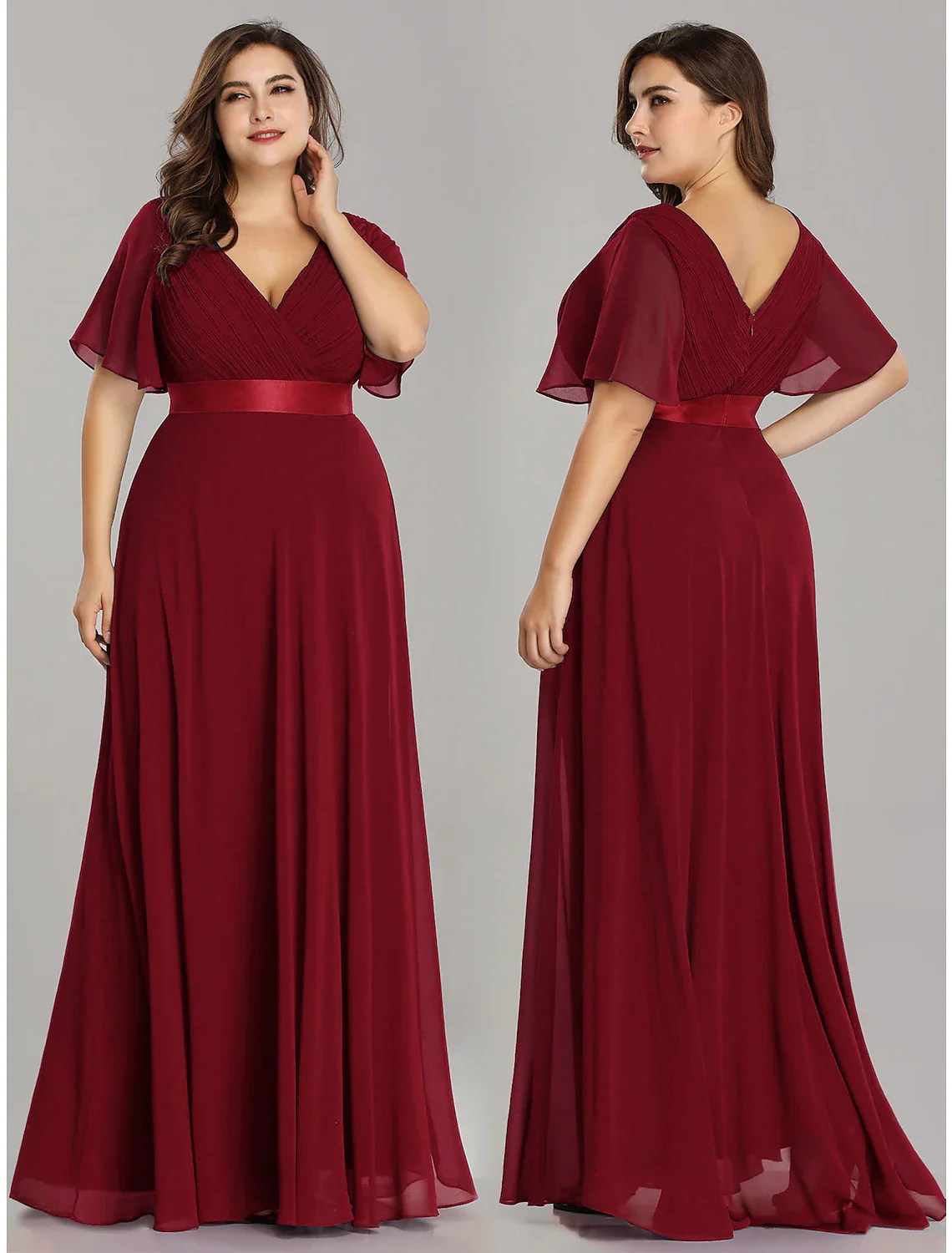 ALine Empire Fall Wedding Guest Dress For Bridesmaid Plus Size Formal