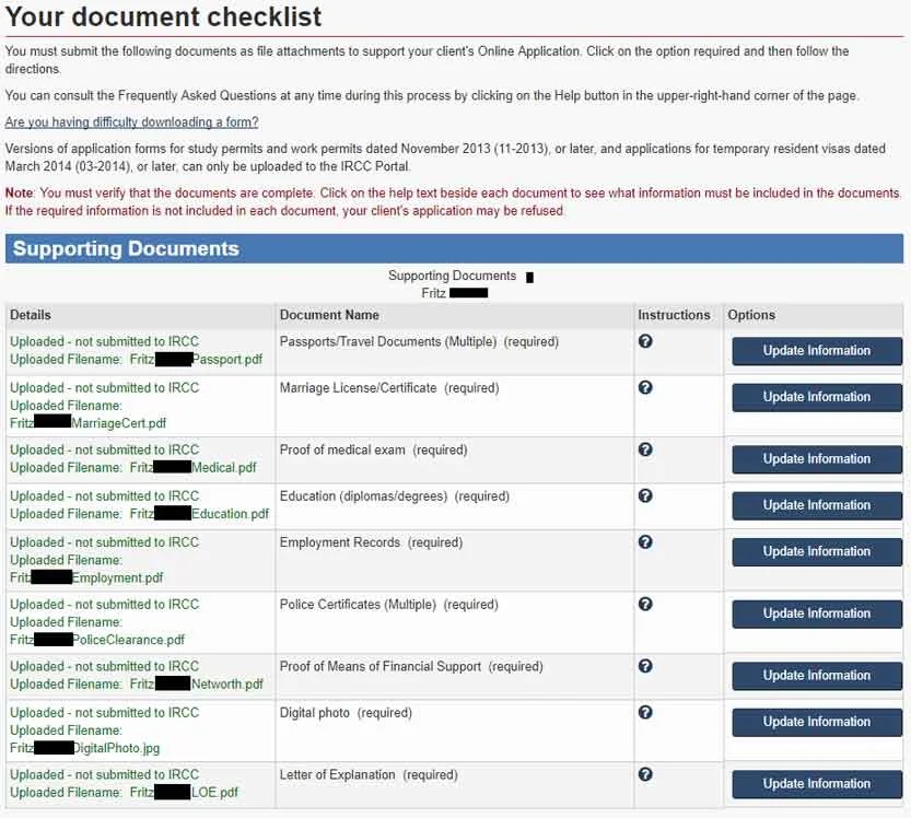 Our Canadian Permanent Residency Full Application