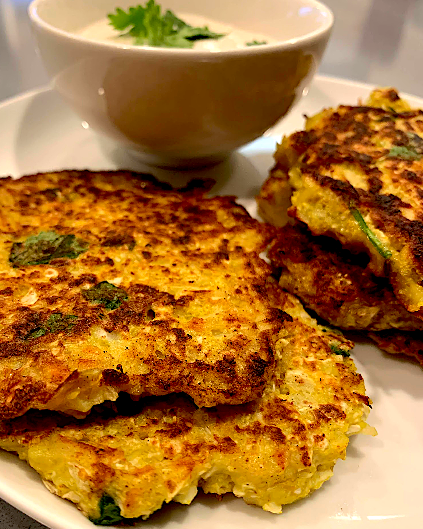 Savoury Cauliflower Potato Pancakes blended eats