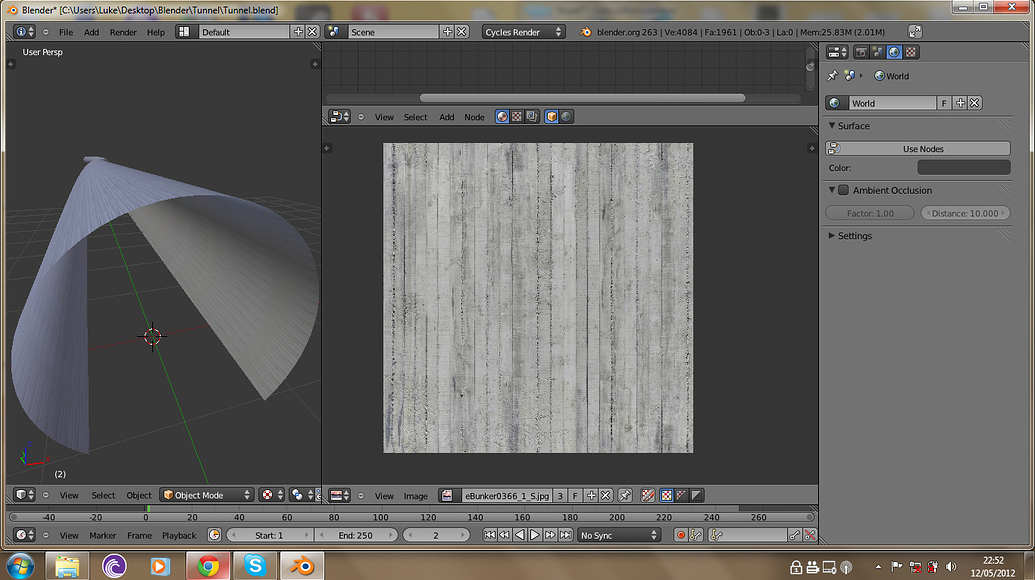 Cycles Texturing the inside of a cylinder Materials and Textures