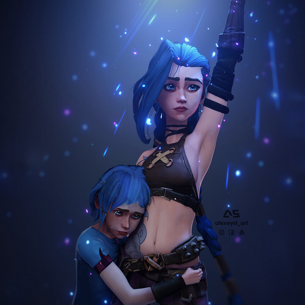 Jinx & Powder Arcane (League of Legends) Finished Projects Blender Artists Community