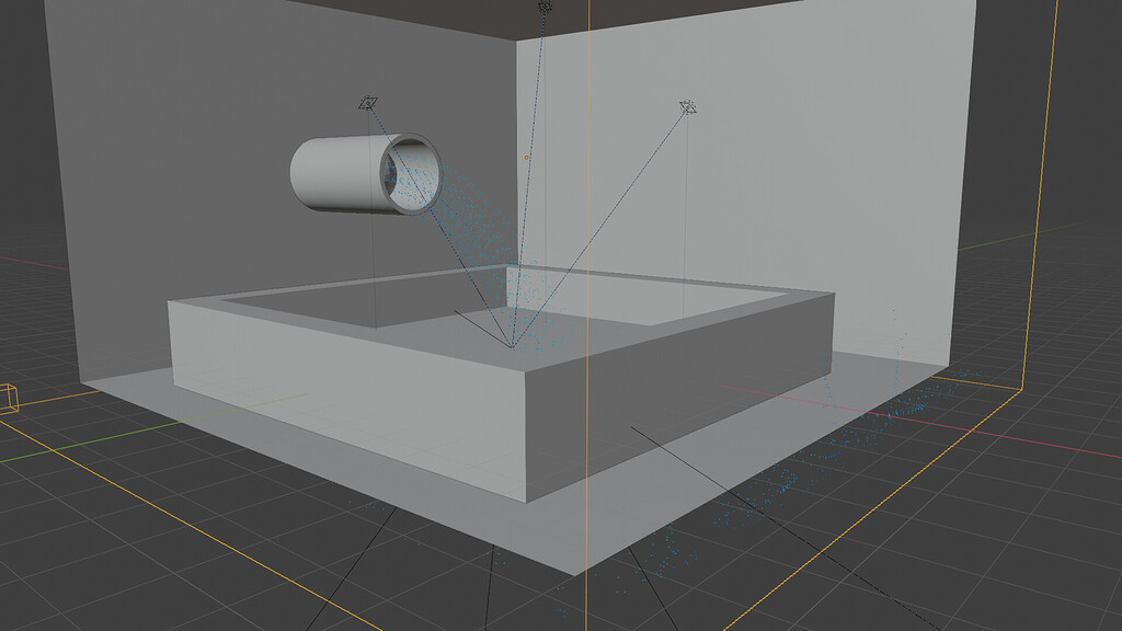 Fluid Goes through effector Particles and Physics Simulations