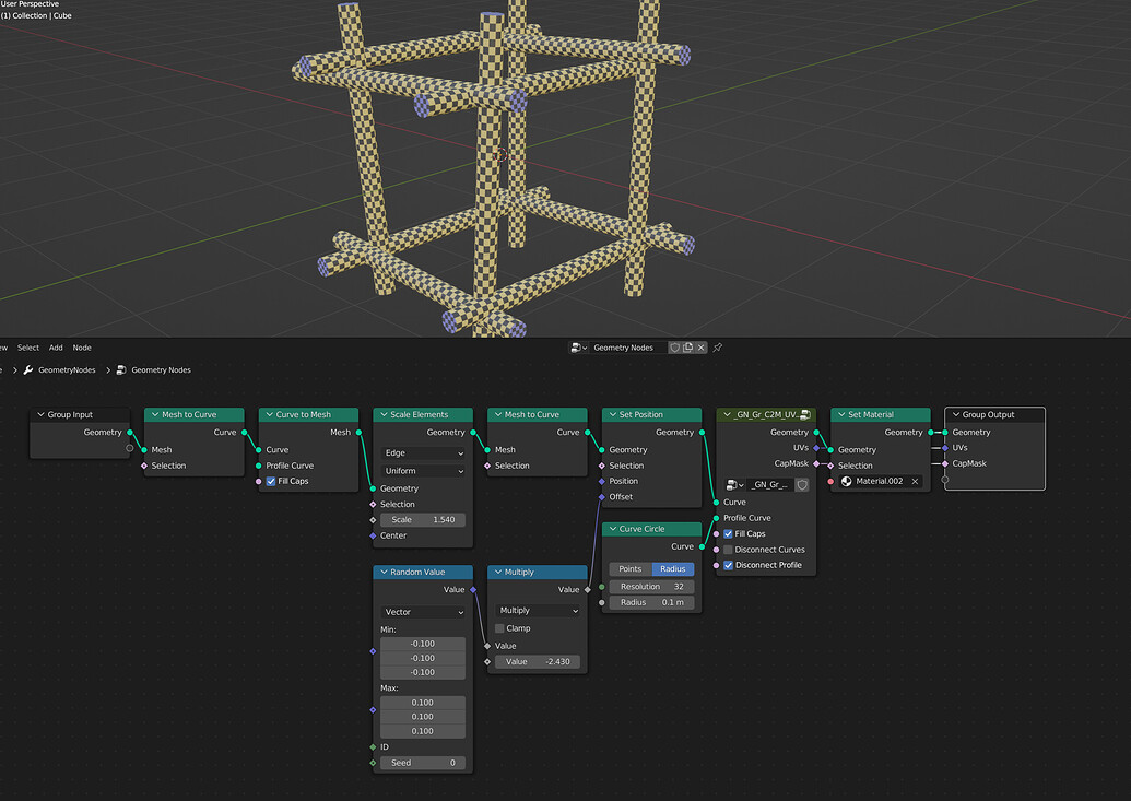 Geo Nodes Make instances of "curve to mesh" Modeling Blender