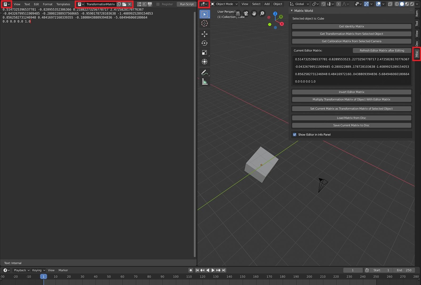 Transformation matrix how to apply transform? Python Support