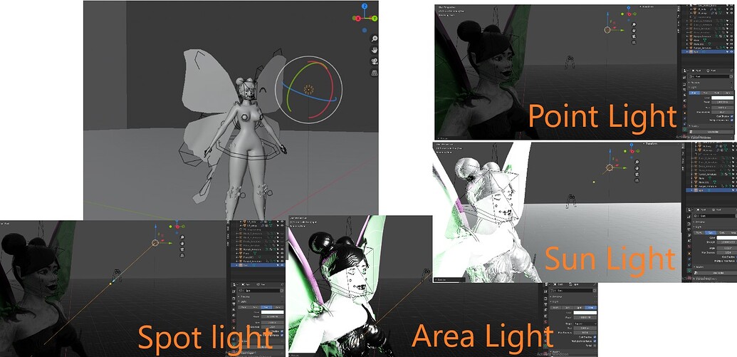 Spotlight and point light not working in blender Lighting and